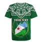 Custom Djibouti Rugby Jersey with Jabuuti Emblem and Islamic Floral Circle
