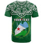 Custom Djibouti T shirt with Jabuuti Emblem and Islamic Floral Circle