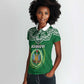 Custom Djibouti Women Polo Shirt with Jabuuti Emblem and Islamic Floral Circle