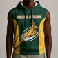 Custom South Africa Rugby Sleeveless Hoodie - Springboks Go Champions with Protea Pattern - African Pride