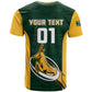 Custom South Africa Rugby T shirt - Springboks Go Champions with Protea Pattern