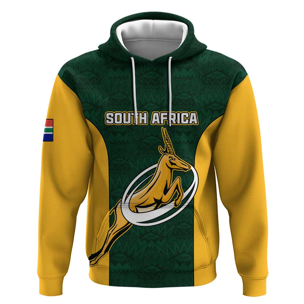 Custom South Africa Rugby Zip Hoodie - Springboks Go Champions with Protea Pattern
