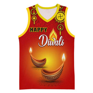 Personalized Diwali Festival Basketball Jersey with Diya and Paisley Pattern - African Pride