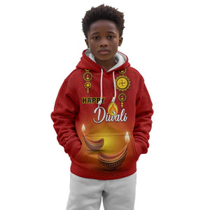 Personalized Diwali Festival Kid Hoodie with Diya and Paisley Pattern