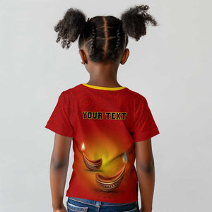 Personalized Diwali Festival Kid T shirt with Diya and Paisley Pattern