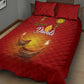 Diwali Festival Quilt Bed Set with Diya and Paisley Pattern