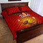 Diwali Festival Quilt Bed Set with Diya and Paisley Pattern