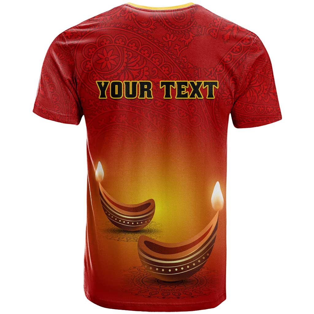 Personalized Diwali Festival T shirt with Diya and Paisley Pattern