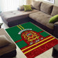 Morocco Proclamation Day Area Rug with Marruecos Coat of Arms and Roses Pattern