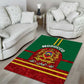 Morocco Proclamation Day Area Rug with Marruecos Coat of Arms and Roses Pattern