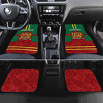 Morocco Proclamation Day Car Mats with Marruecos Coat of Arms and Roses Pattern