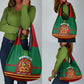 Morocco Proclamation Day Grocery Bag with Marruecos Coat of Arms and Roses Pattern