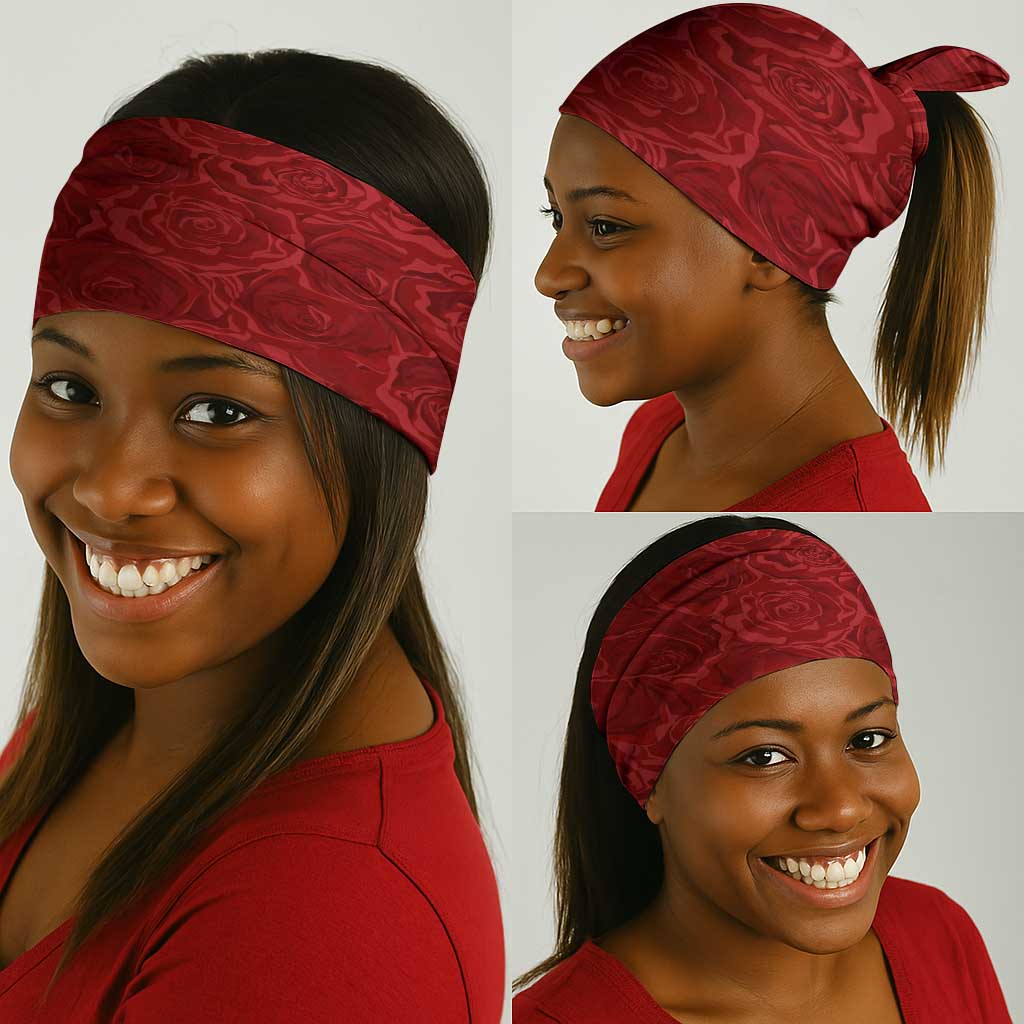 Morocco Proclamation Day Neck Gaiter with Marruecos Coat of Arms and Roses Pattern - African Pride