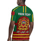 Morocco Proclamation Day Rugby Jersey with Marruecos Coat of Arms and Roses Pattern