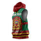 Morocco Proclamation Day Sleeveless Hoodie with Marruecos Coat of Arms and Roses Pattern - African Pride