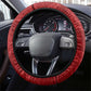 Morocco Proclamation Day Steering Wheel Cover with Marruecos Coat of Arms and Roses Pattern