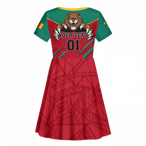 Support Les Lions Indomptables - Cameroon Football Kid Short Sleeve Dress