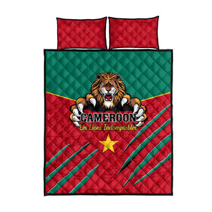 Support Les Lions Indomptables - Cameroon Football Quilt Bed Set