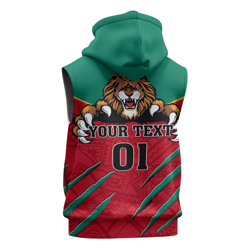 Support Les Lions Indomptables - Cameroon Football Sleeveless Zip Hoodie - African Pride