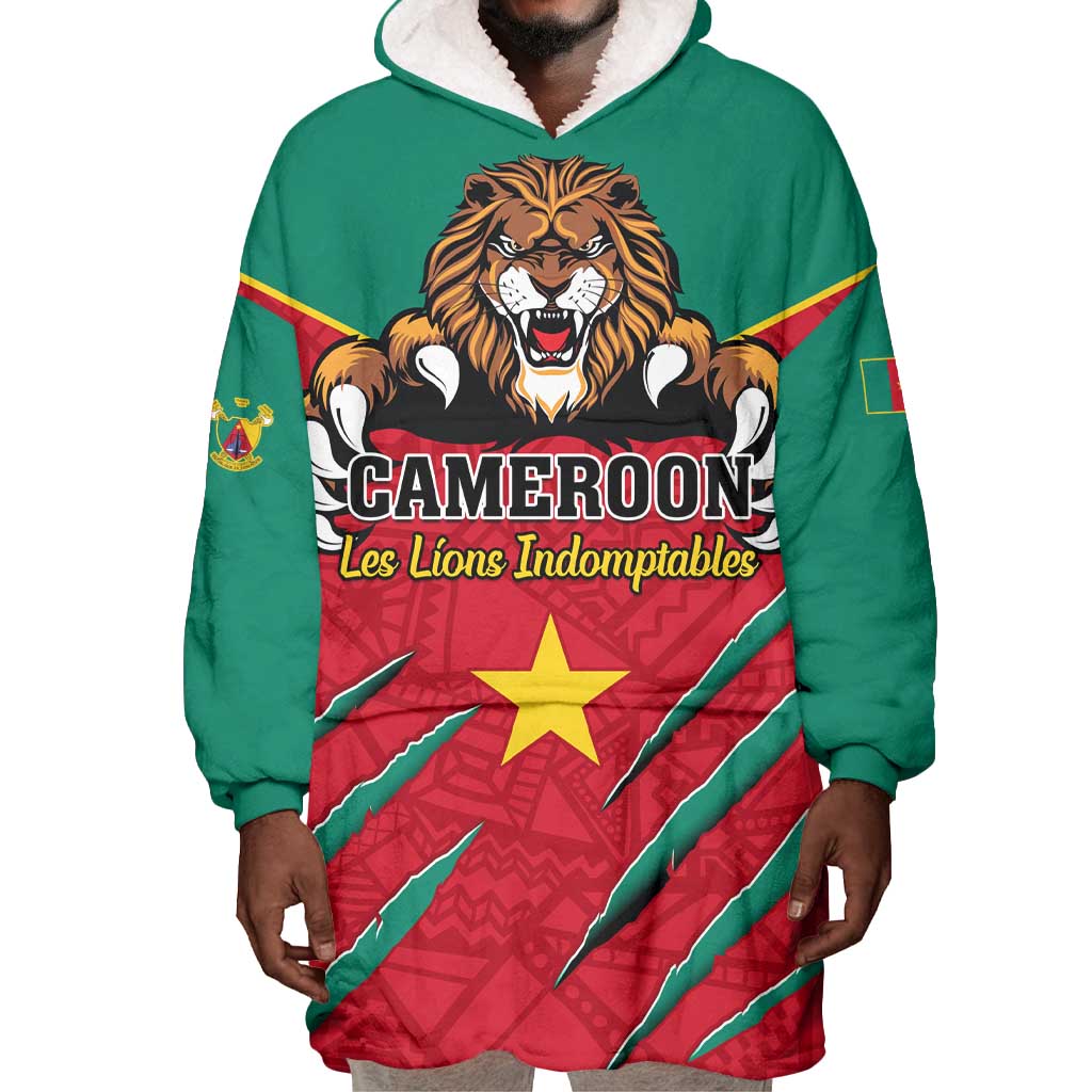 Support Les Lions Indomptables - Cameroon Football Wearable Blanket Hoodie