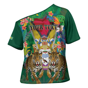 Personalized Guyana 60th Independence Day Cross Shoulder Shirt Diamond Jubilee