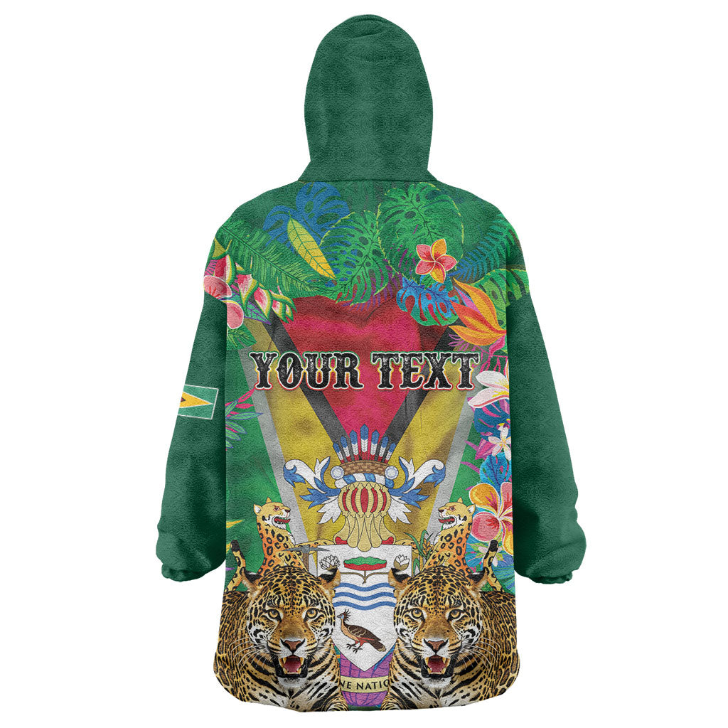 Personalized Guyana 60th Independence Day Kid Wearable Blanket Hoodie Diamond Jubilee