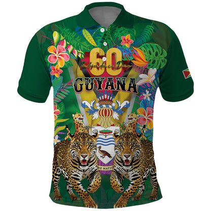 Personalized Guyana 60th Independence Day Polo Shirt Diamond Jubilee