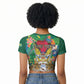 Personalized Guyana 60th Independence Day Raglan Cropped T shirt Diamond Jubilee