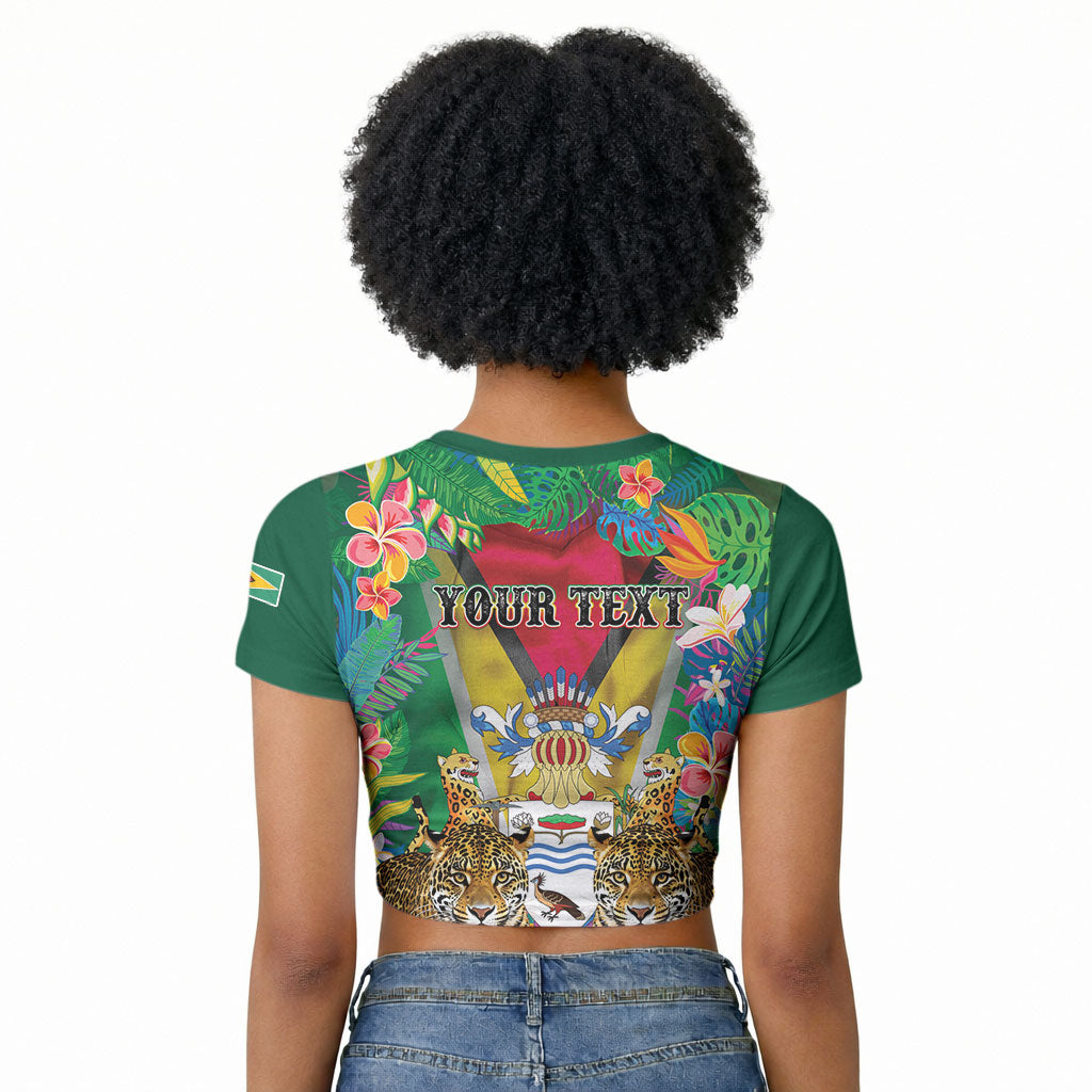 Personalized Guyana 60th Independence Day Raglan Cropped T shirt Diamond Jubilee