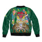 Personalized Guyana 60th Independence Day Sleeve Zip Bomber Jacket Diamond Jubilee