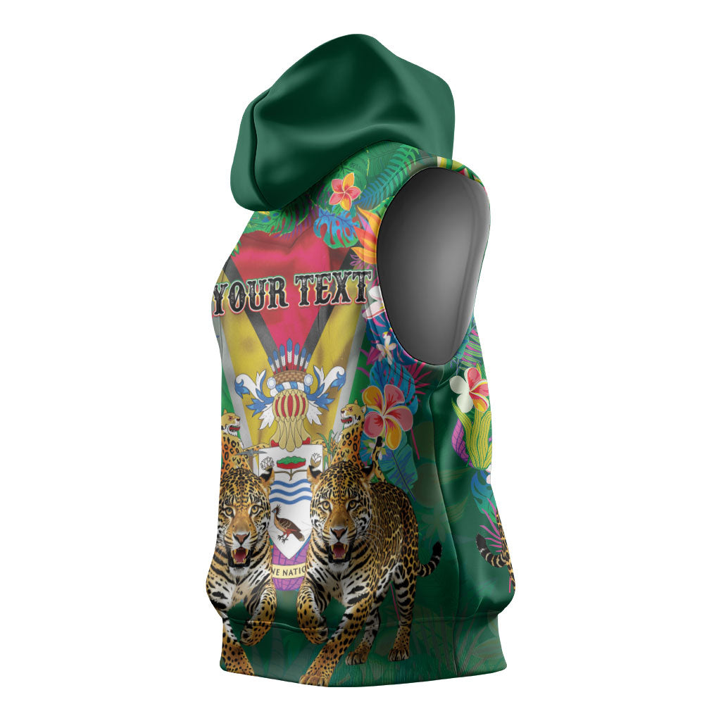 Personalized Guyana 60th Independence Day Sleeveless Hoodie Diamond Jubilee