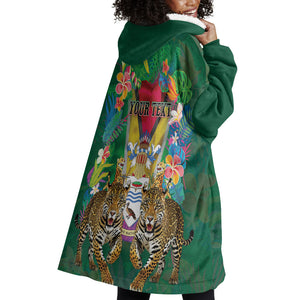 Personalized Guyana 60th Independence Day Wearable Blanket Hoodie Diamond Jubilee