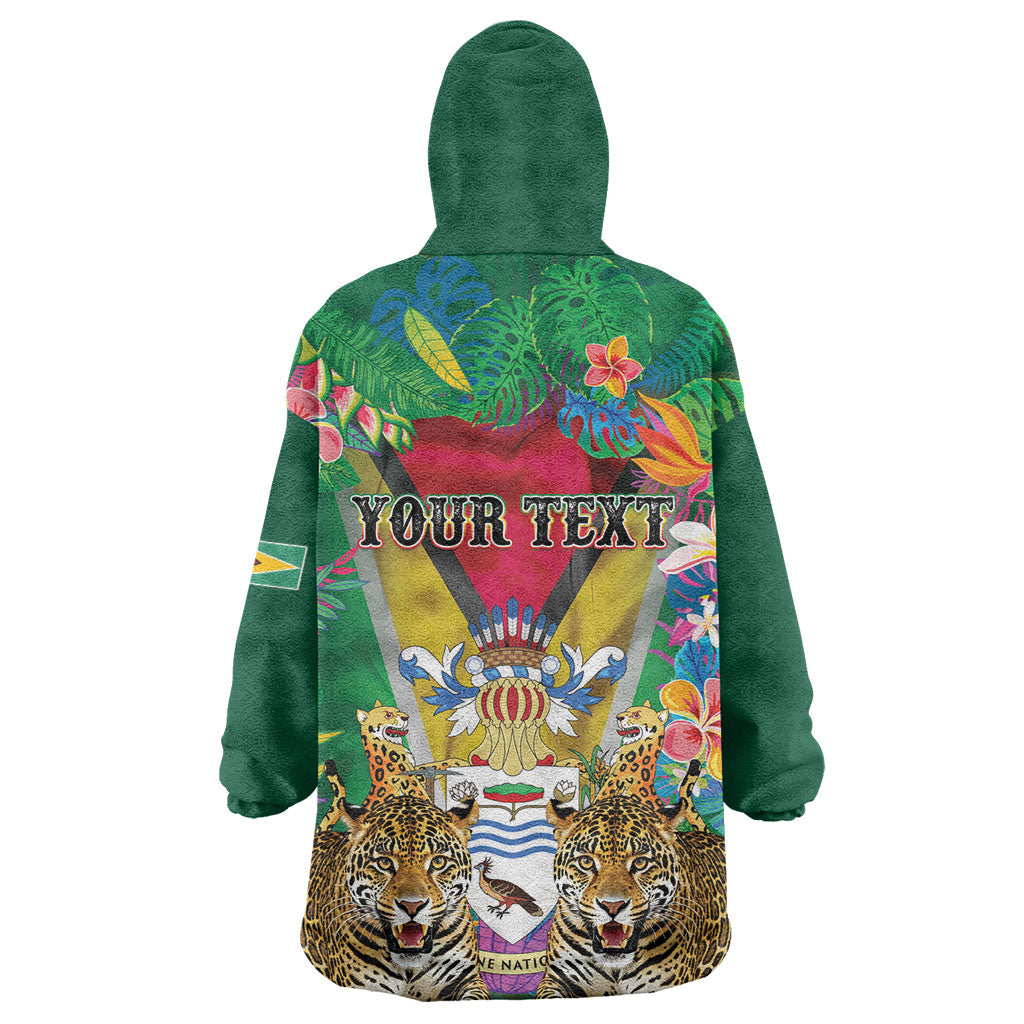 Personalized Guyana 60th Independence Day Wearable Blanket Hoodie Diamond Jubilee