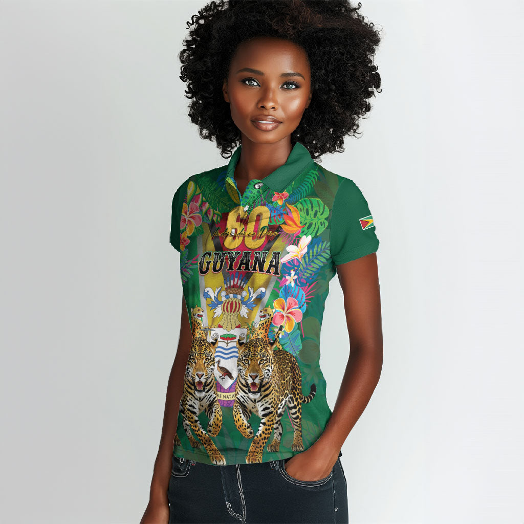 Personalized Guyana 60th Independence Day Women Polo Shirt Diamond Jubilee