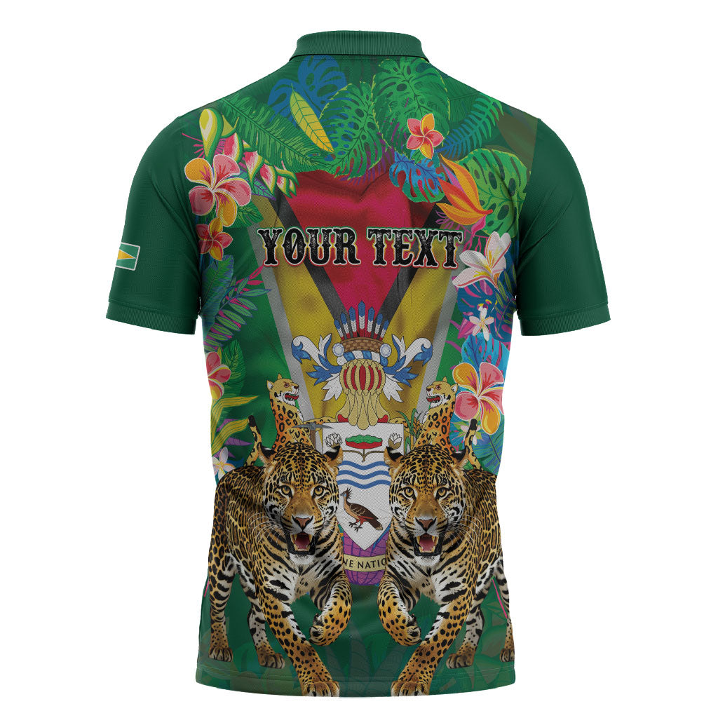 Personalized Guyana 60th Independence Day Zipper Polo Shirt Diamond Jubilee