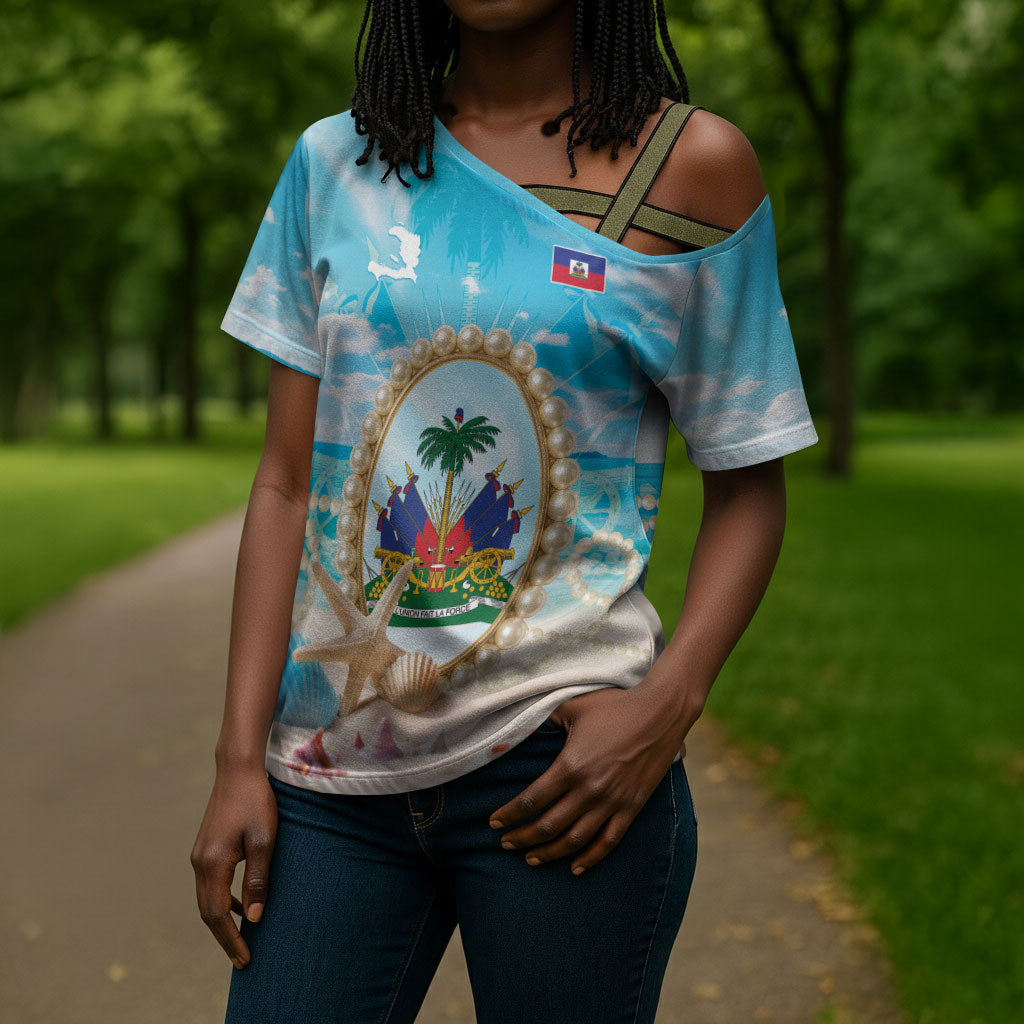 Personalized Haiti The Pearl Of Antilles Cross Shoulder Shirt Summer Aesthetic Vibe