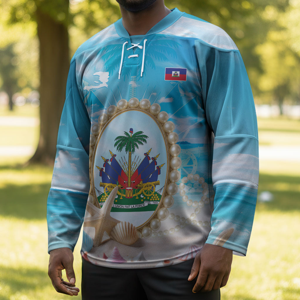 Personalized Haiti The Pearl Of Antilles Hockey Jersey Summer Aesthetic Vibe