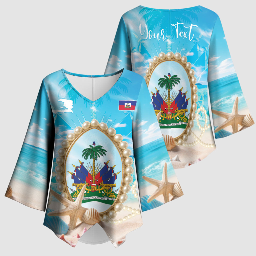 Personalized Haiti The Pearl Of Antilles Kimono Sleeve Blouse Summer Aesthetic Vibe