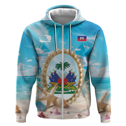 Personalized Haiti The Pearl Of Antilles Zip Hoodie Summer Aesthetic Vibe