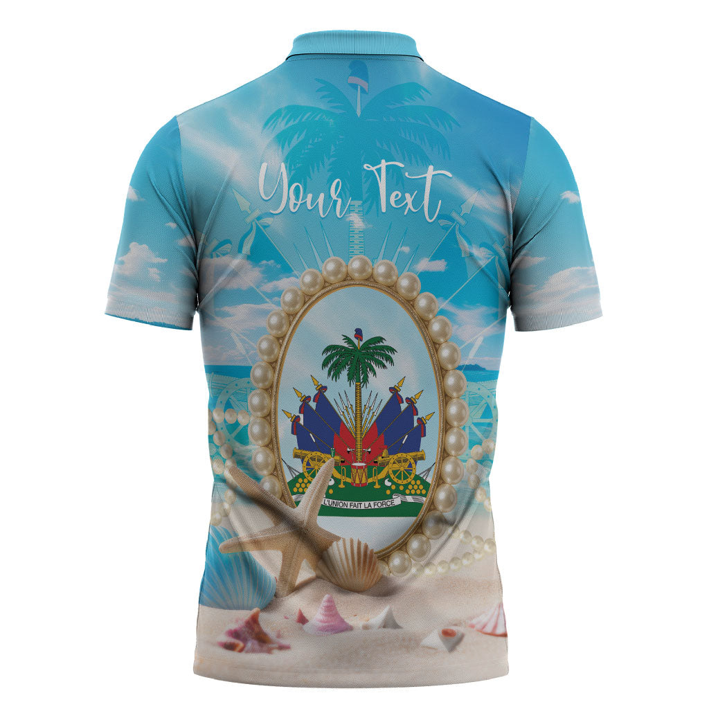 Personalized Haiti The Pearl Of Antilles Zipper Polo Shirt Summer Aesthetic Vibe