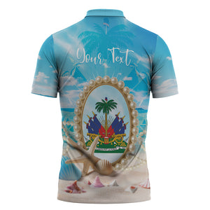Personalized Haiti The Pearl Of Antilles Zipper Polo Shirt Summer Aesthetic Vibe