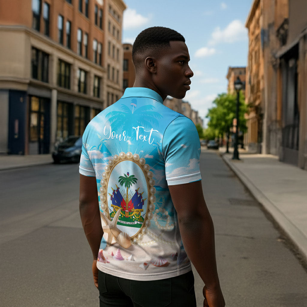 Personalized Haiti The Pearl Of Antilles Zipper Polo Shirt Summer Aesthetic Vibe