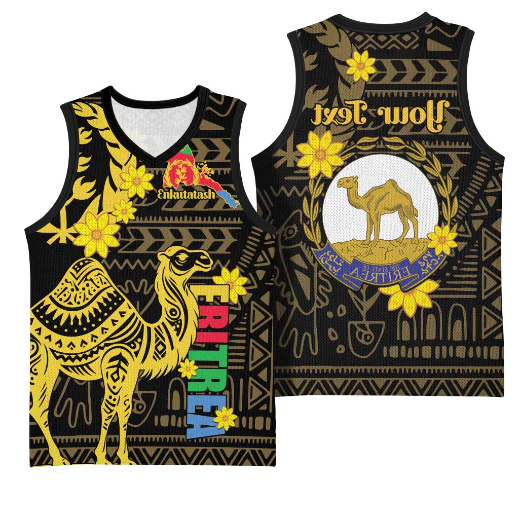 Enkutatash Eritrea New Year Basketball Jersey Eritrean Camel African Pattern - African Pride