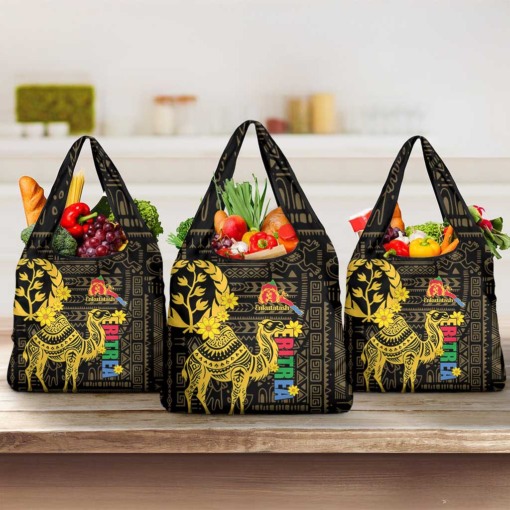 Enkutatash Eritrea New Year Grocery Bag Eritrean Camel African Pattern
