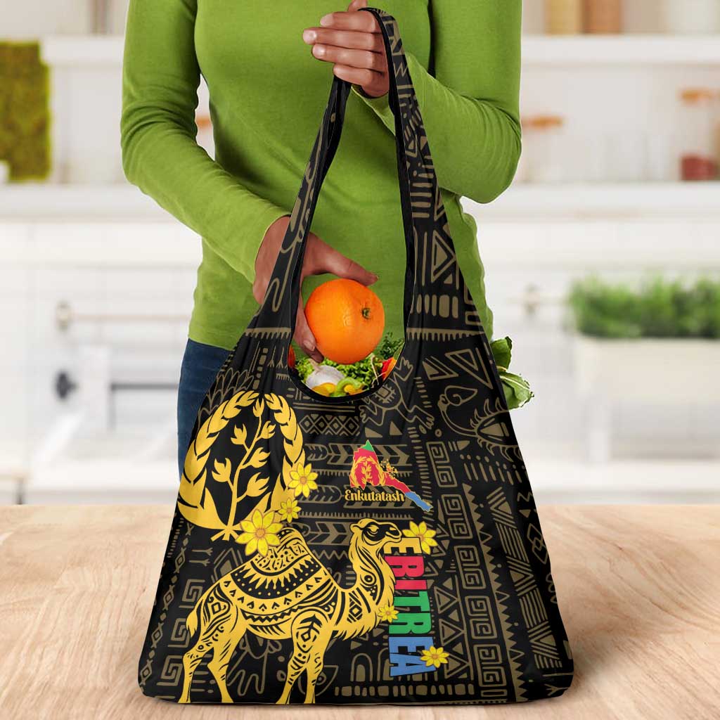 Enkutatash Eritrea New Year Grocery Bag Eritrean Camel African Pattern