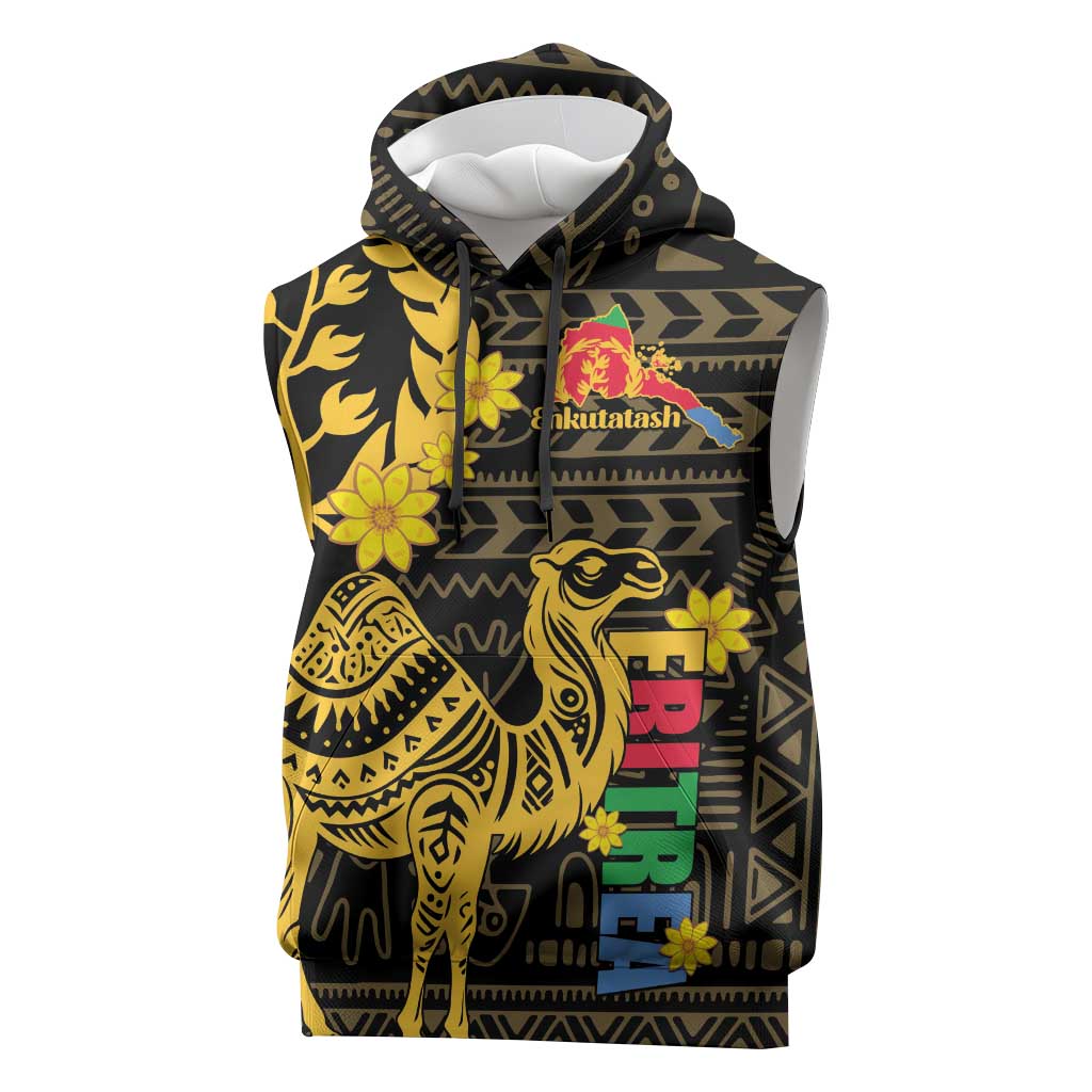 Enkutatash Eritrea New Year Sleeveless Hoodie Eritrean Camel African Pattern - African Pride