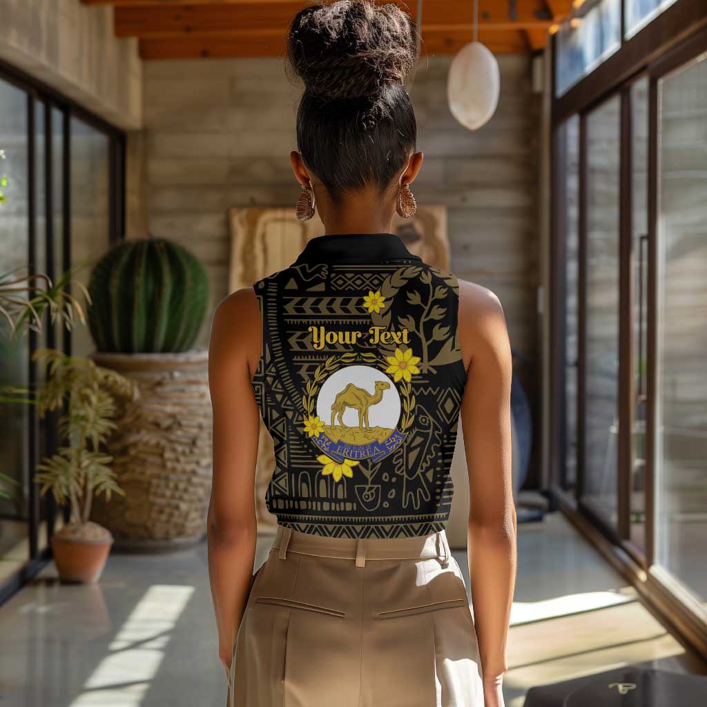 Enkutatash Eritrea New Year Women Sleeveless Polo Shirt Eritrean Camel African Pattern