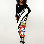 Ceuta Day Long Sleeve Bodycon Dress Dia de Ceuta 2024 LT01