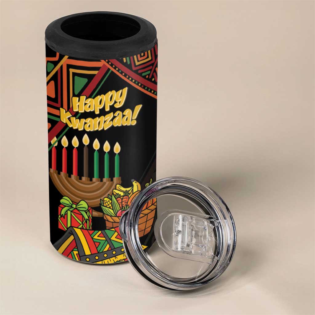 Personalized African Happy Kwanzaa 4 in 1 Can Cooler Tumbler