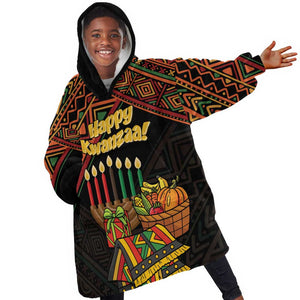 Personalized African Happy Kwanzaa Kid Wearable Blanket Hoodie